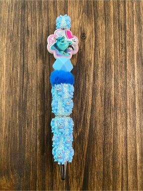 Blue Monsters Kids Decorative Pen with Pom Pom pen